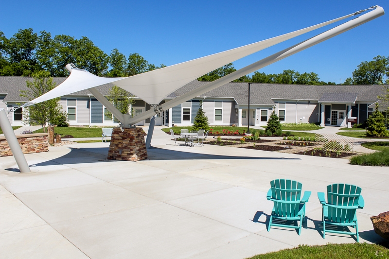 Semi-Independent Living building facing our therapeutic greenspace in the center of campus