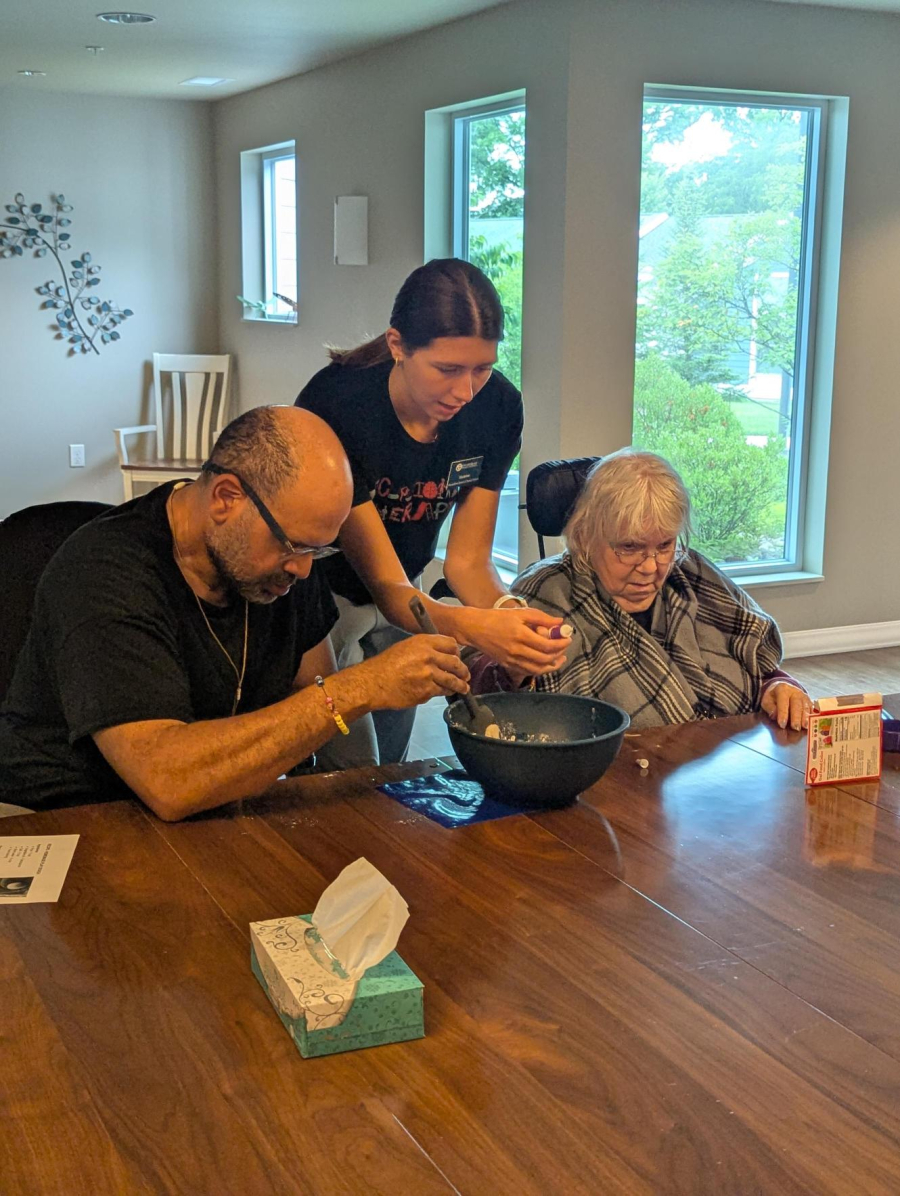 Residential clients participate in a recreational therapy group