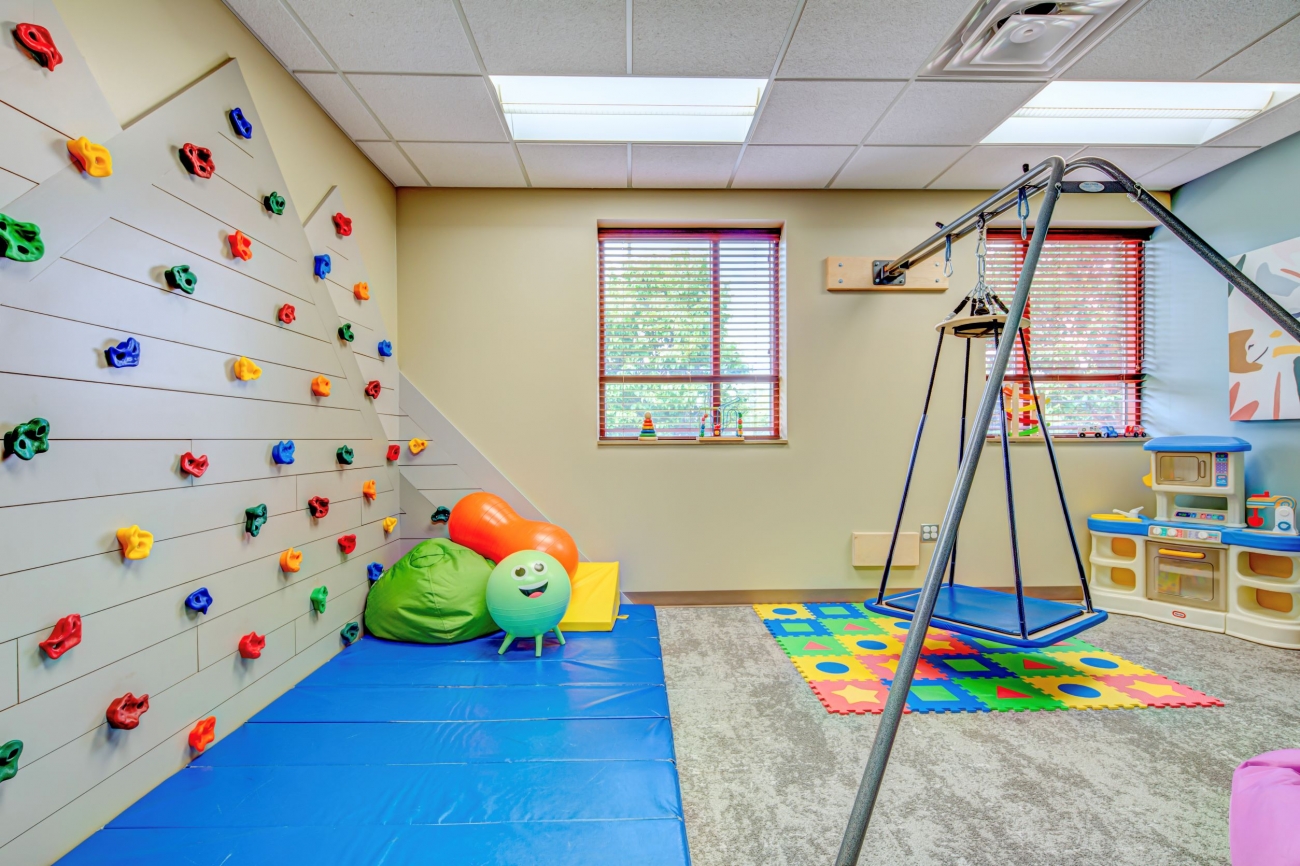 Origami's designated pediatrics space with a Rockwall and more