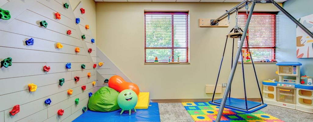 Origami's designated pediatrics space with a Rockwall and more 